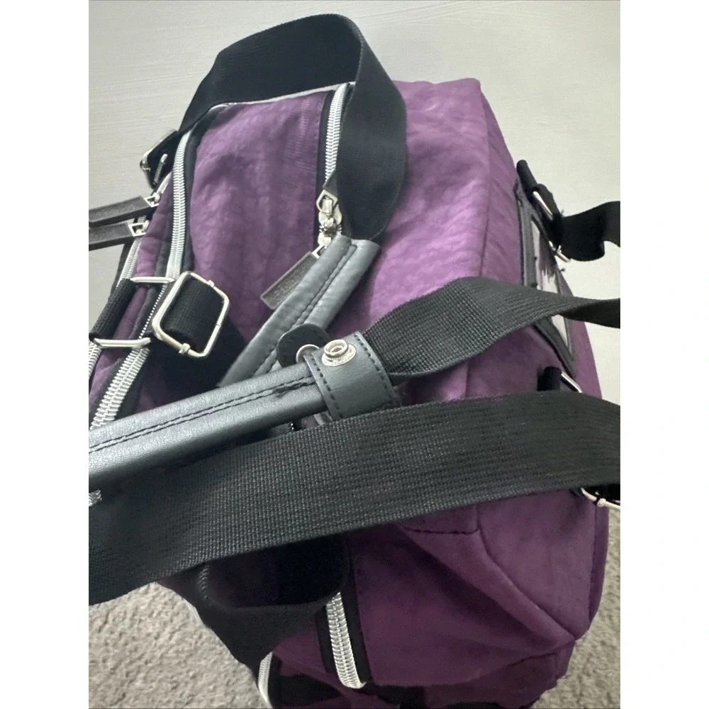 Biaggi Zipsak Folding  Expandable Luggage Carry-On Roll Spinner Purple Nylon